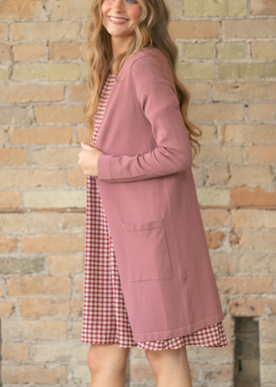 Cally Mauve Open Front Cardigan