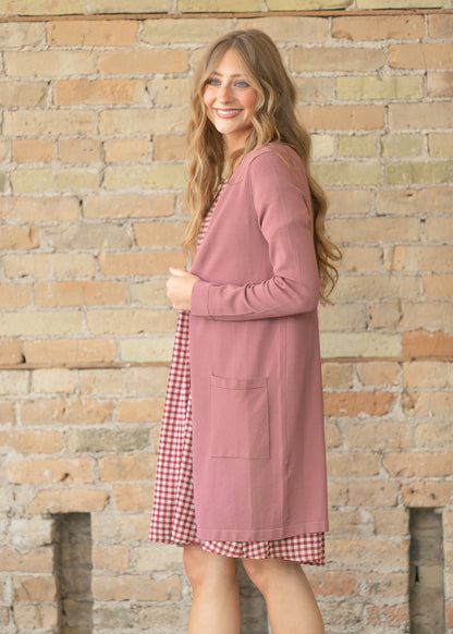 Cally Mauve Open Front Cardigan