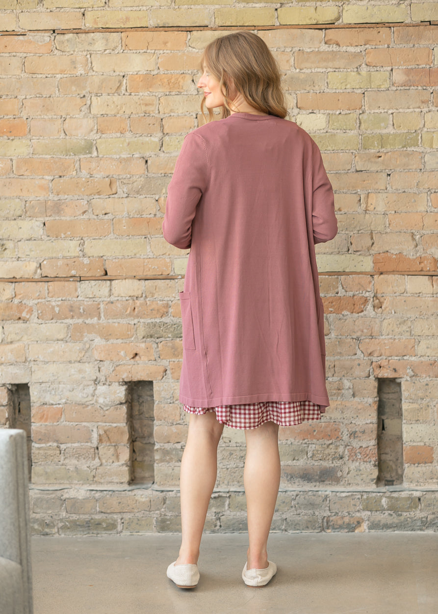 Cally Mauve Open Front Cardigan