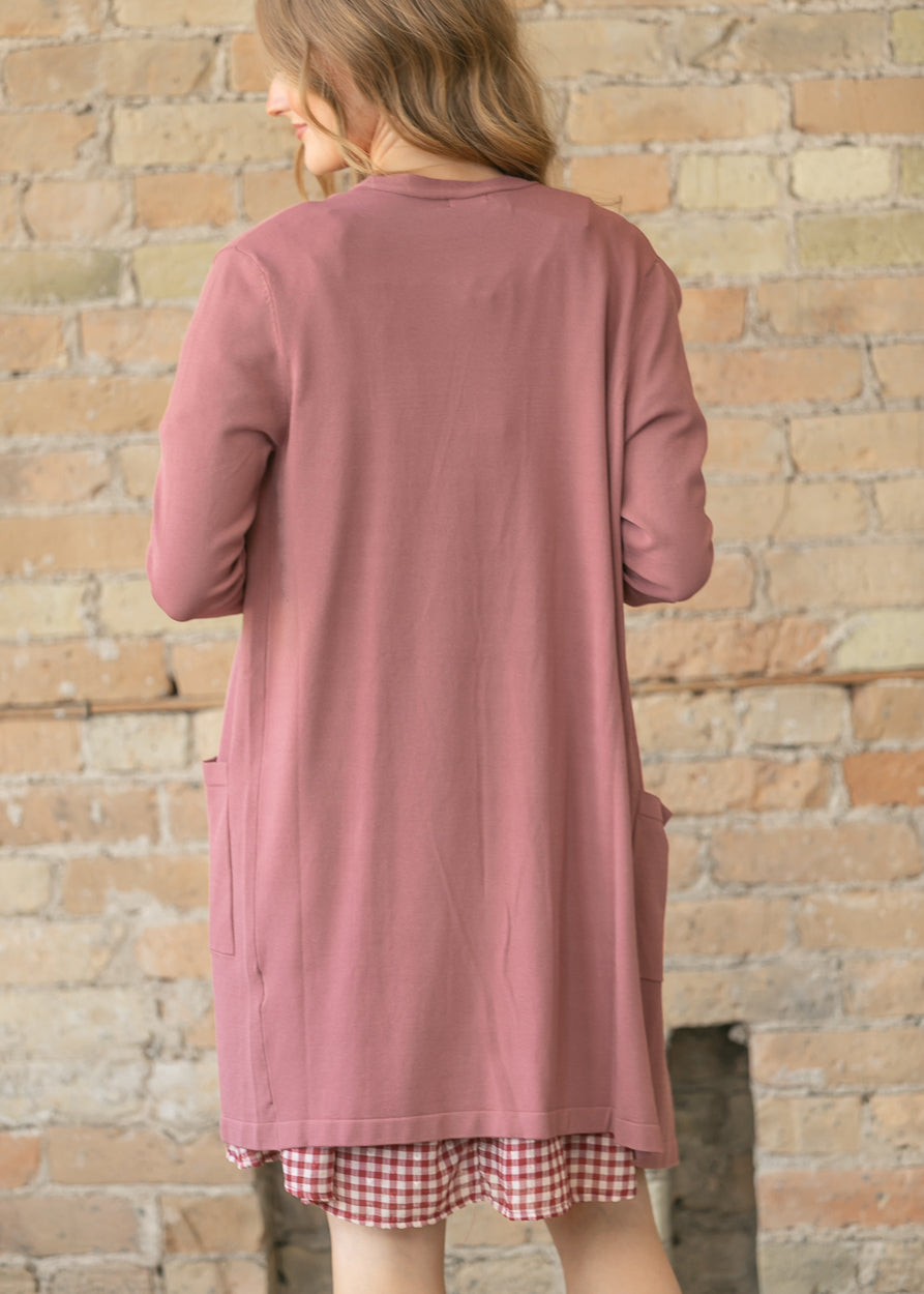 Cally Mauve Open Front Cardigan