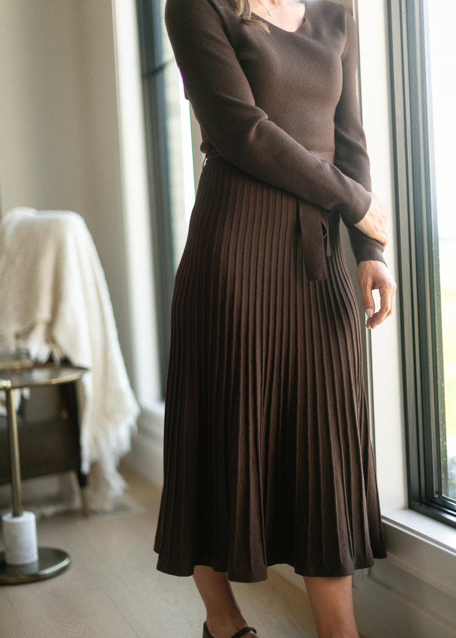 Hearth Chocolate Sweater Midi Dress