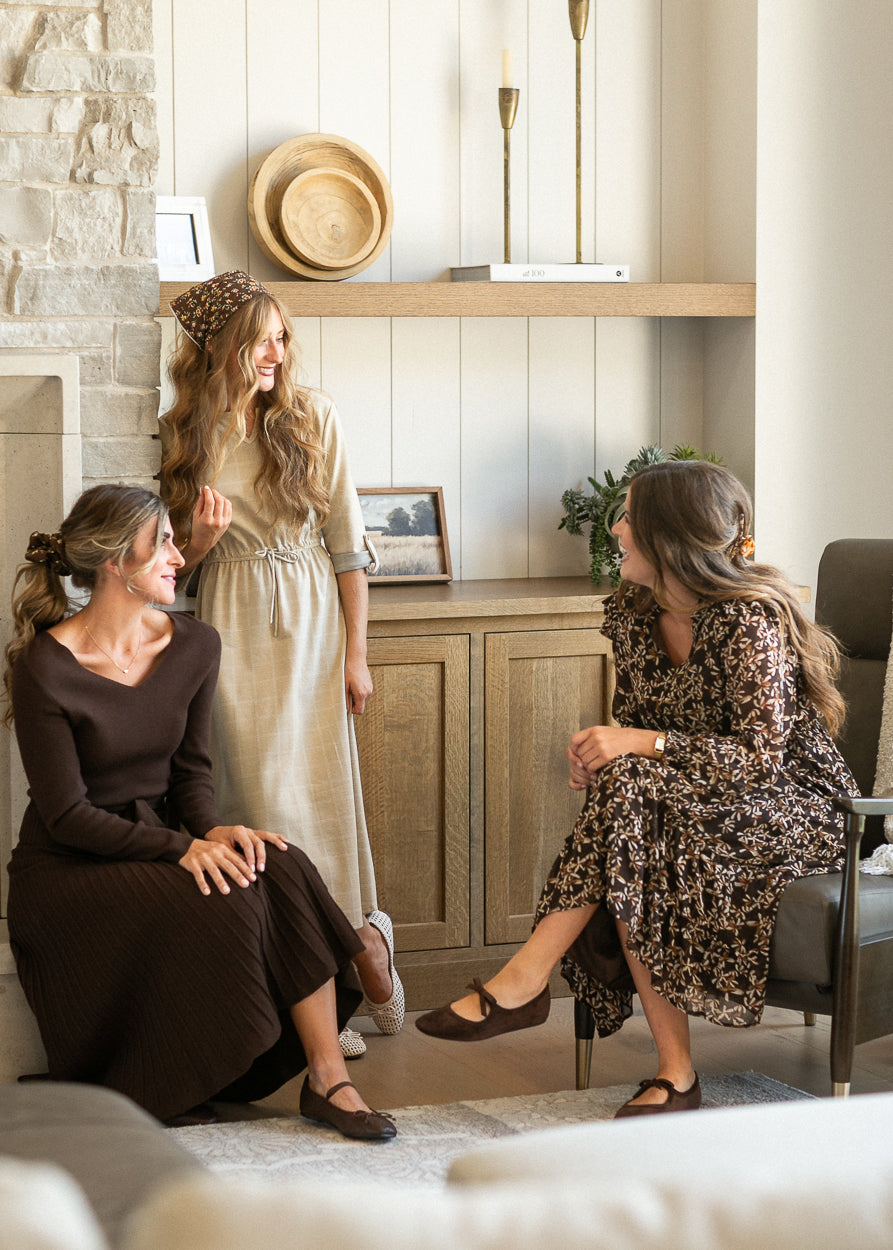 Monica Taupe Windowpane Dress