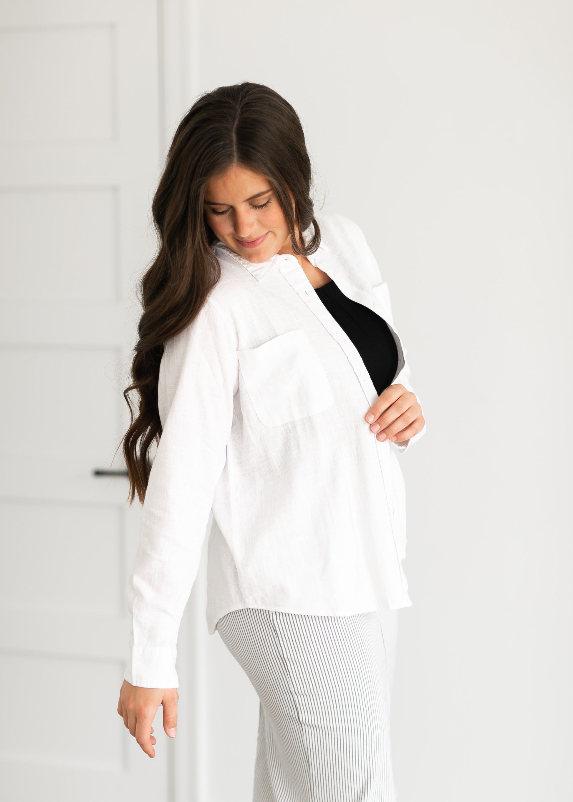 Tallulah Relaxed Fit Button Down Top Tops