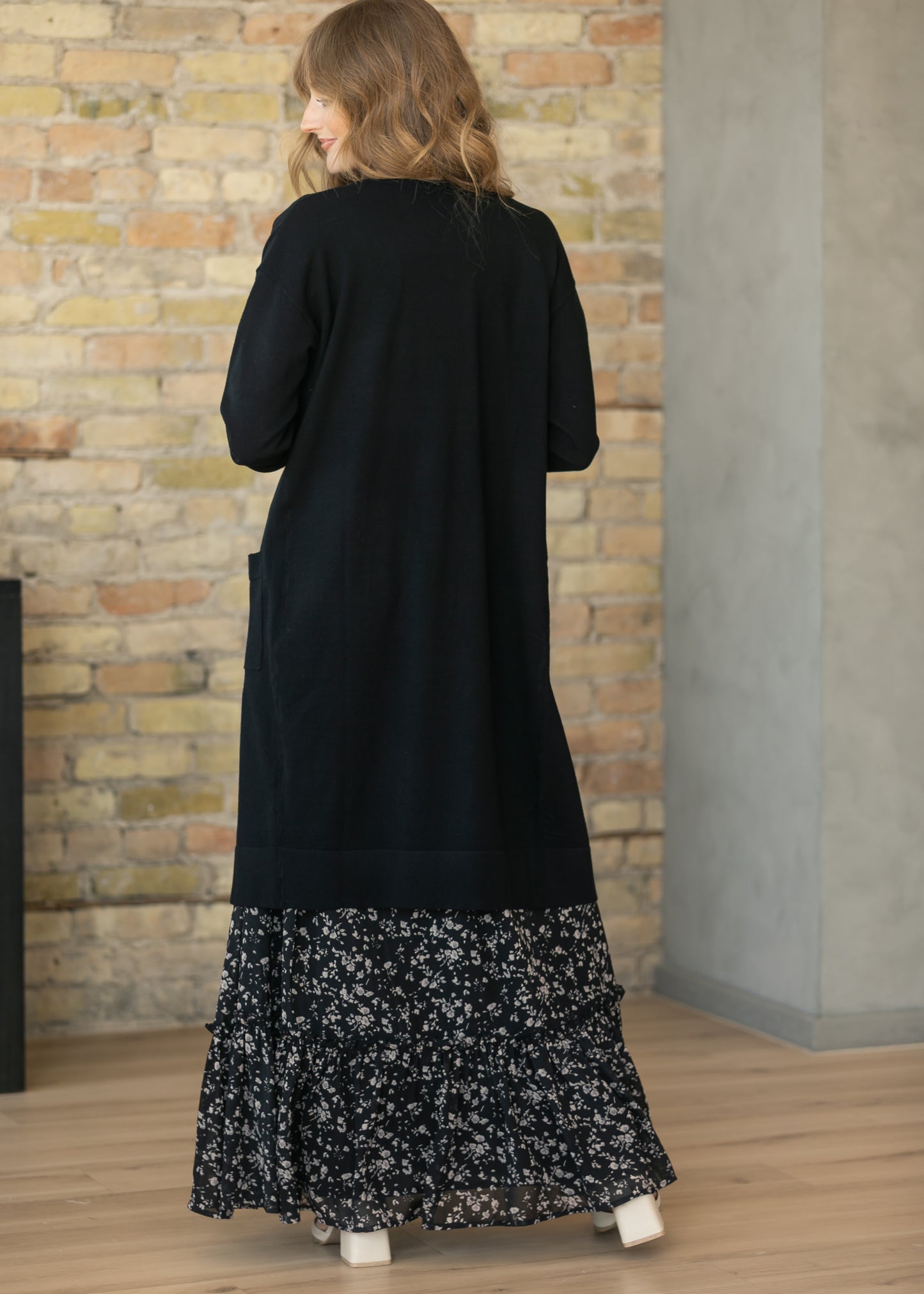 Essential Black Long + Soft Cardigan