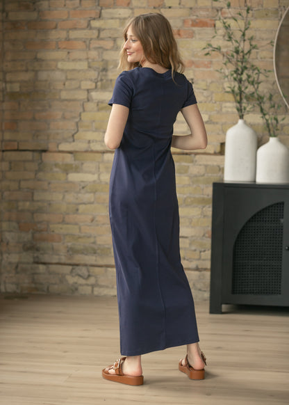 Jane Navy T-shirt Maxi Dress