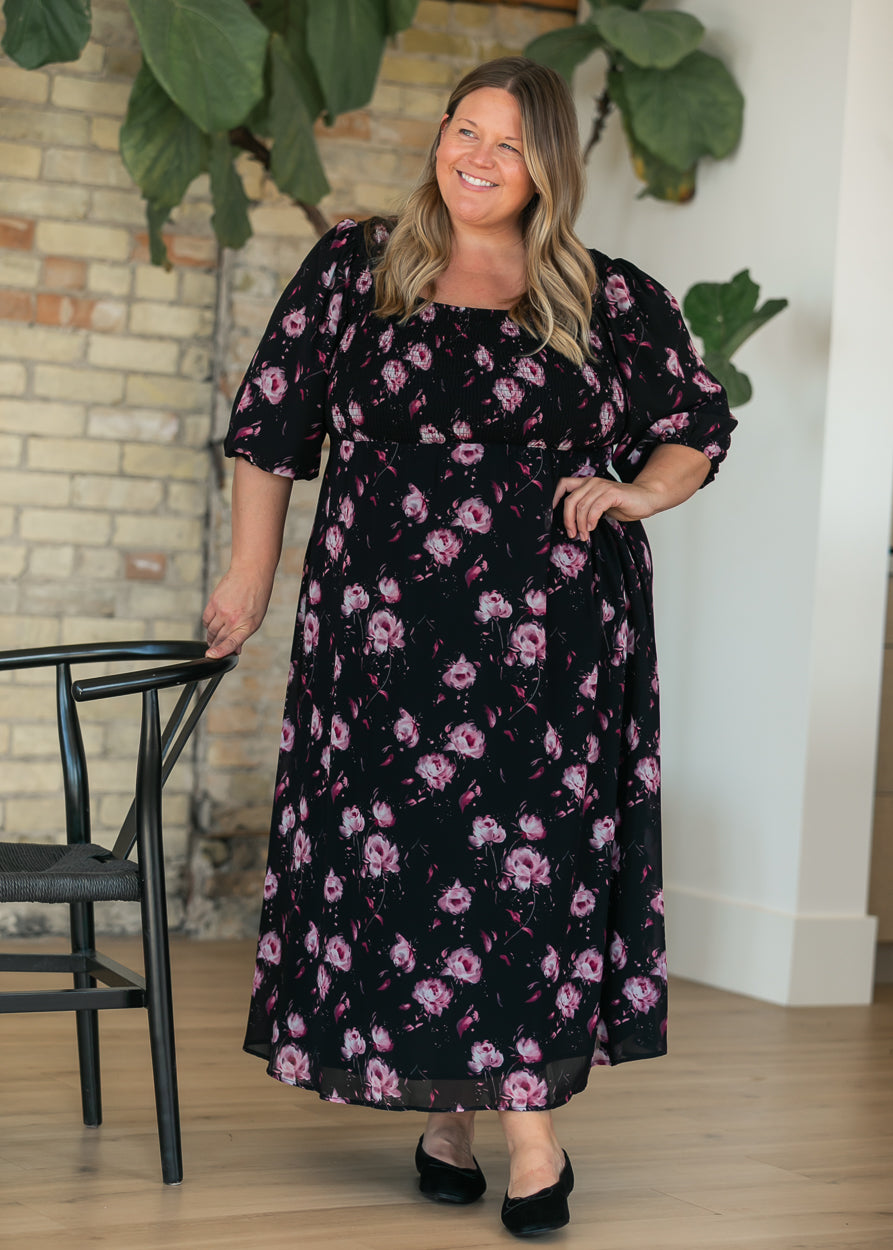 Kayleen Pink Floral Maxi Dress