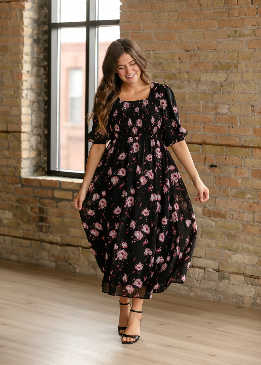Kayleen Pink Floral Maxi Dress
