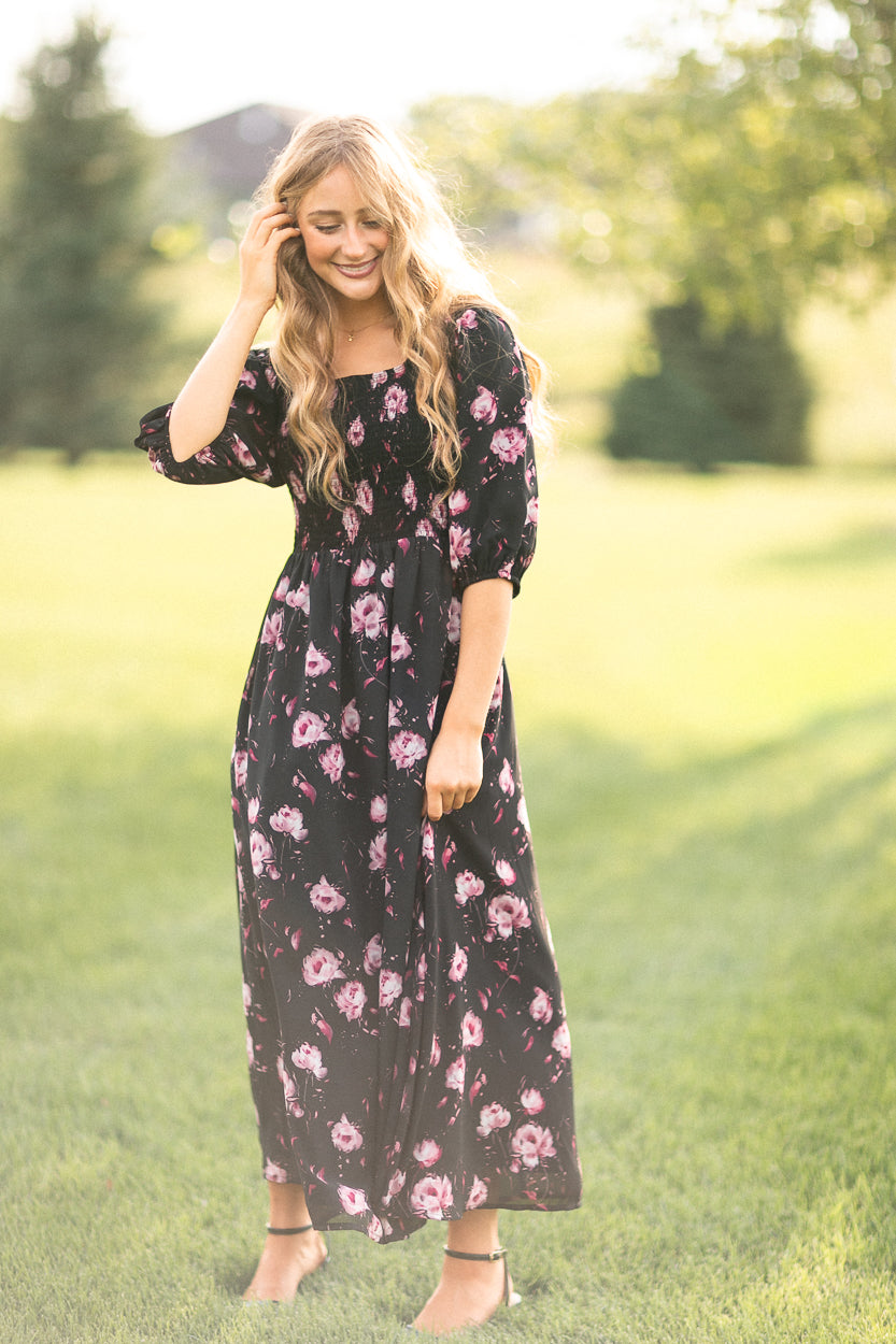 Kayleen Pink Floral Maxi Dress