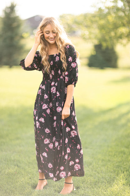 Kayleen Pink Floral Maxi Dress