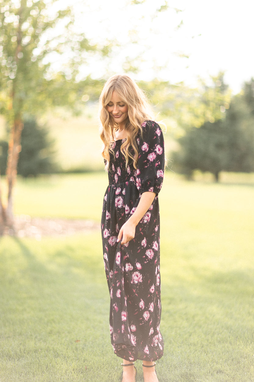 Kayleen Pink Floral Maxi Dress