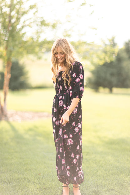 Kayleen Pink Floral Maxi Dress
