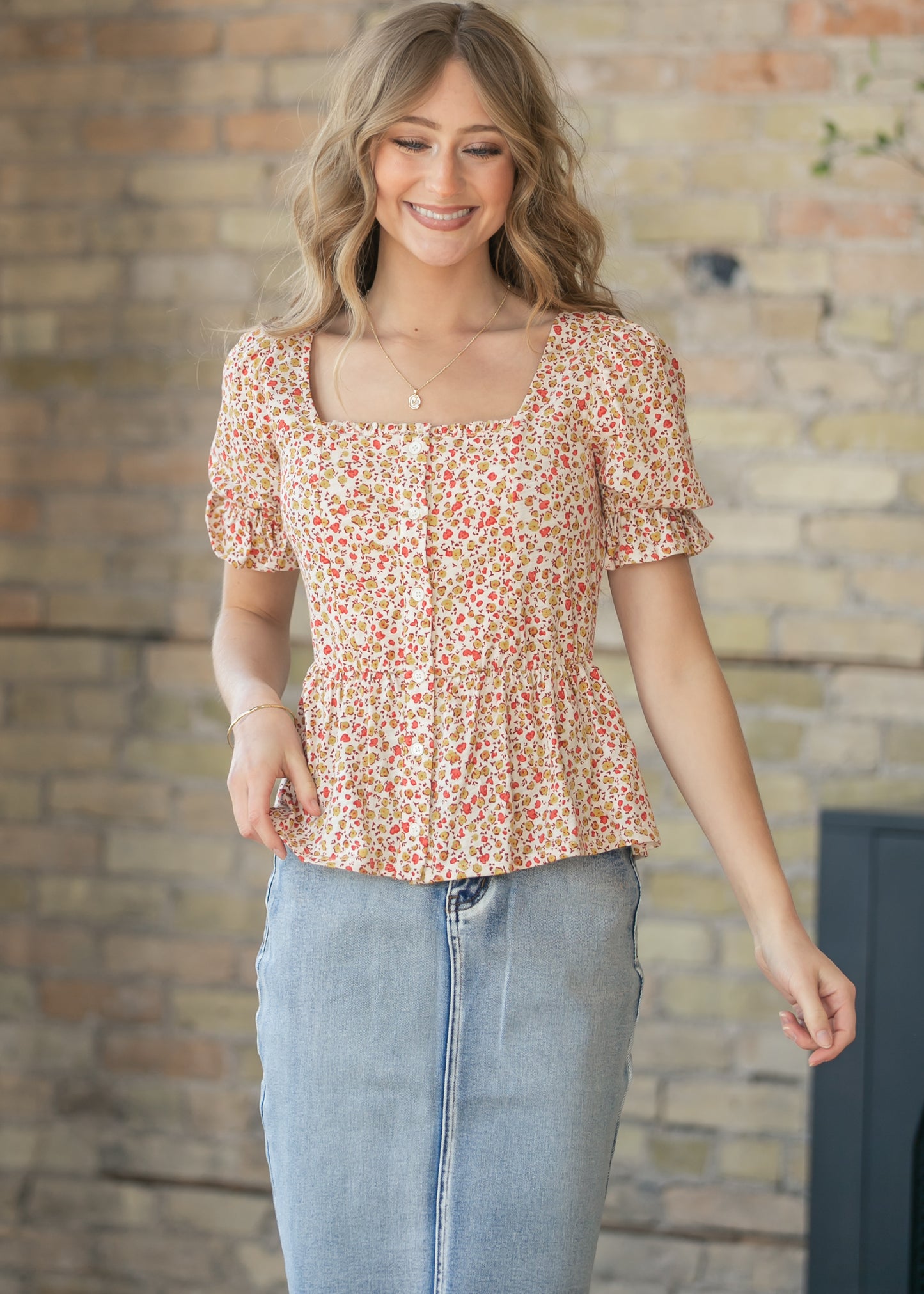 LIVERPOOL® Half Sleeve Square Neck Top