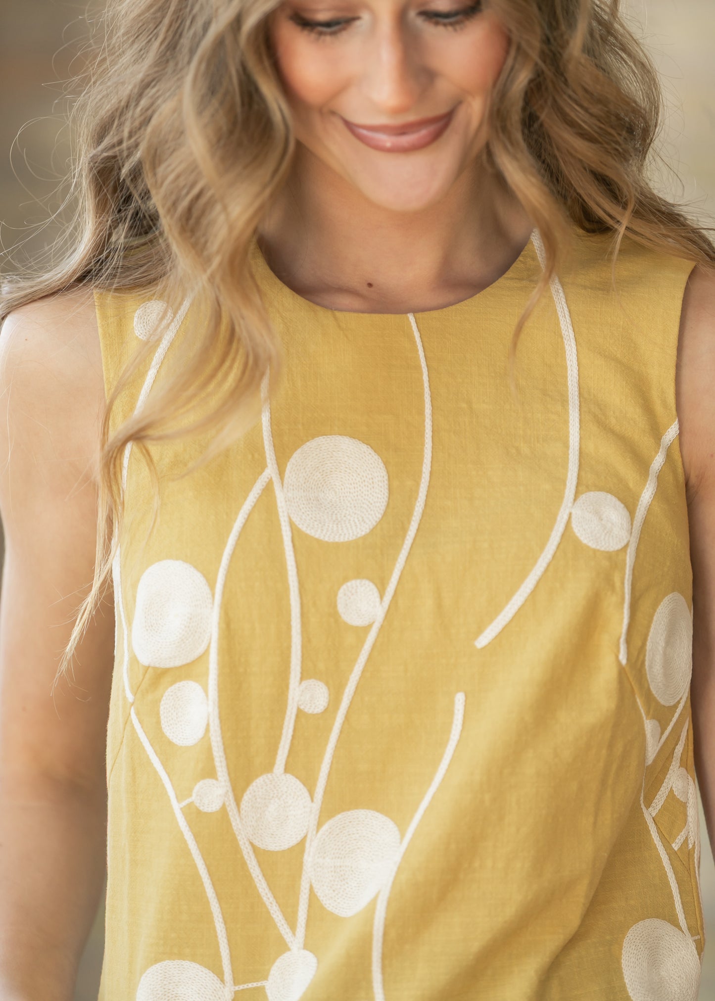 LIVERPOOL® Sleeveless Button Back Woven Top