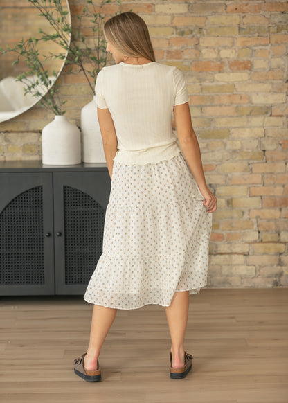Harlow Tiered Vintage Floral Midi Skirt