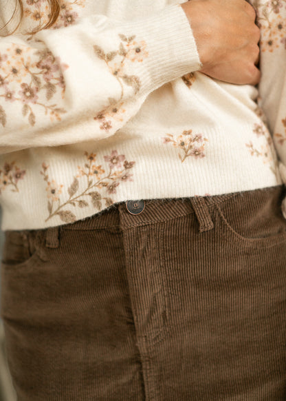 Lila Floral Knit Sweater