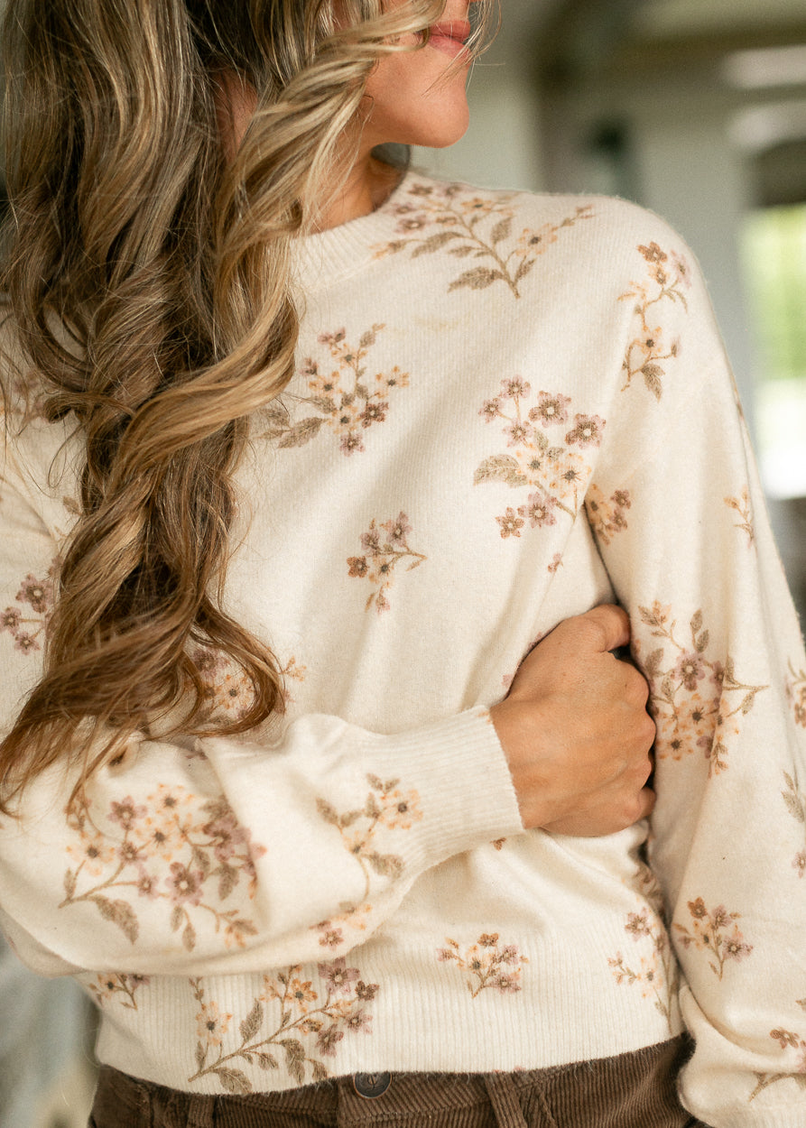 Lila Floral Knit Sweater