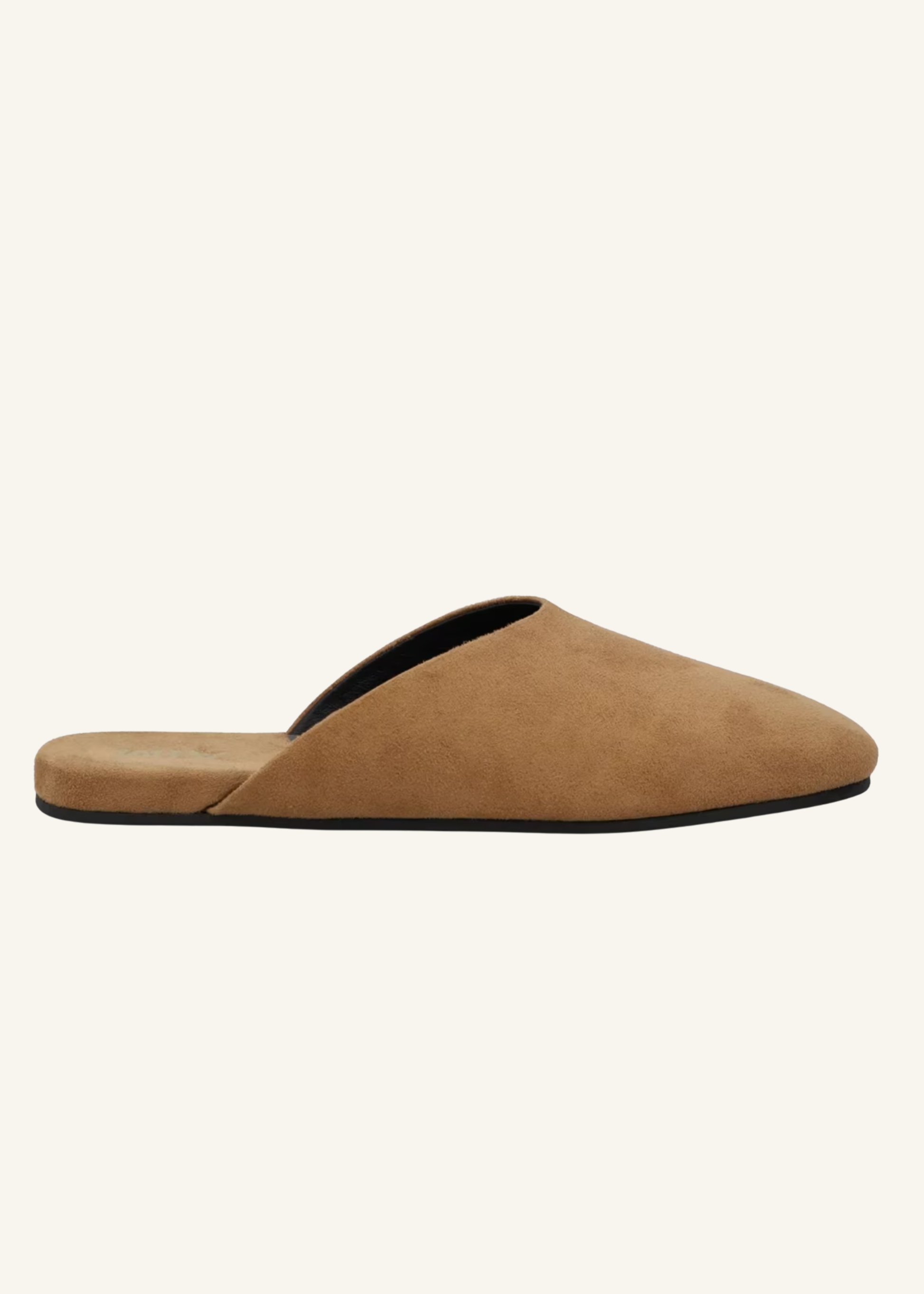 MIA Ziva tan closed-toe slides with a smooth vegan synthetic upper and low-profile sole.