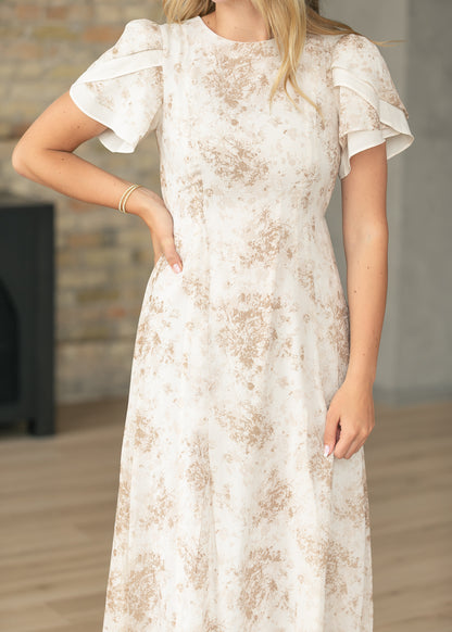 Maren Brown Floral Straight Maxi Dress