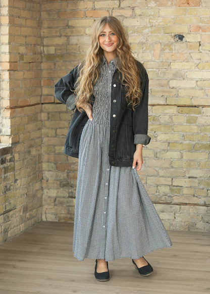 Margaret Button Front Midi Dress
