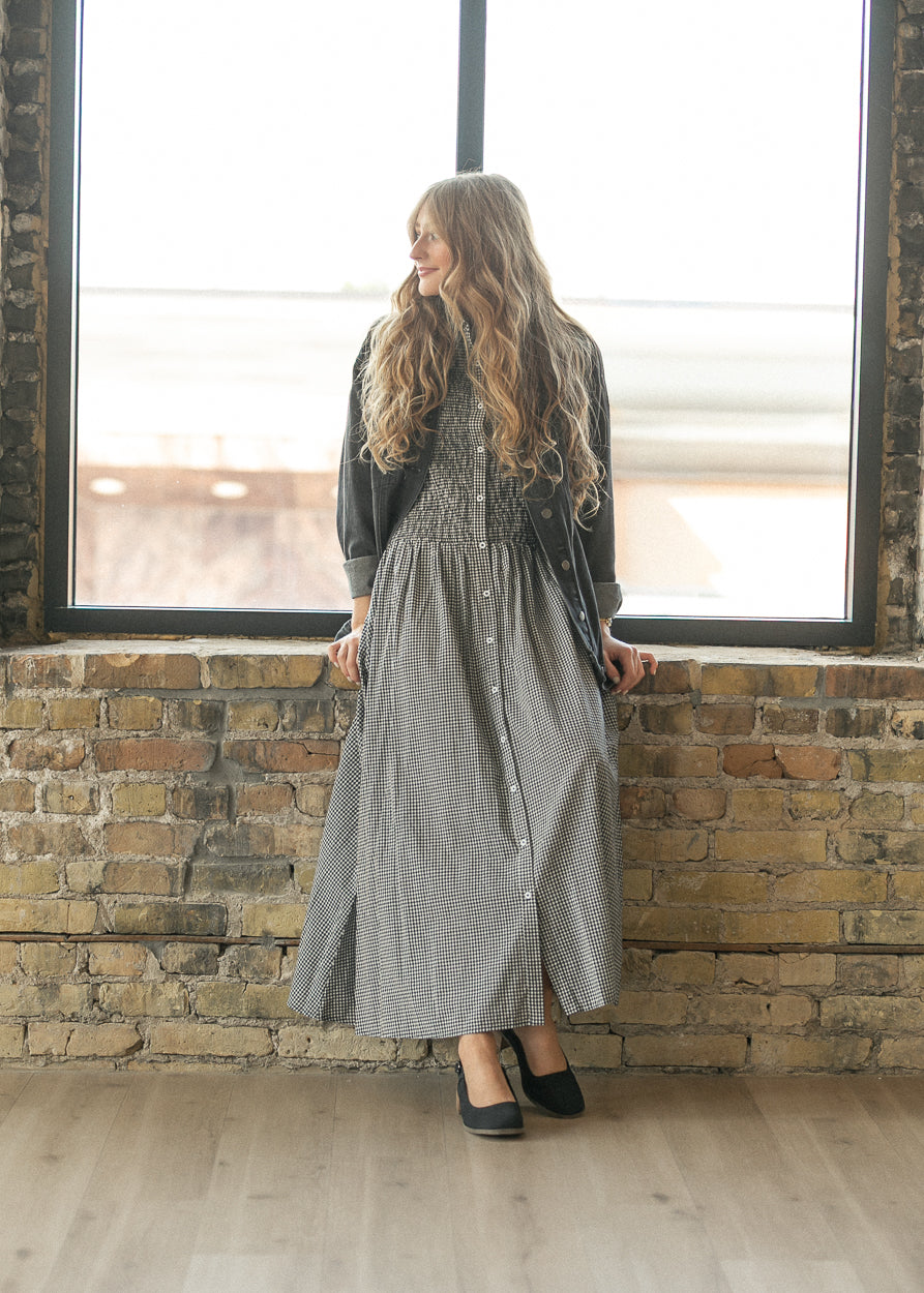 Margaret Button Front Midi Dress
