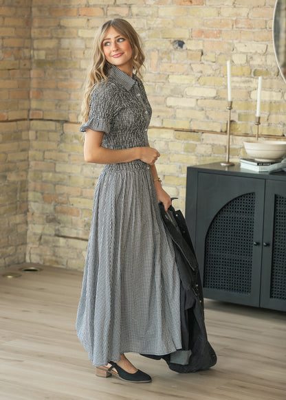Margaret Button Front Midi Dress