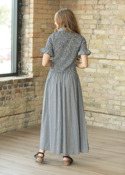 Margaret Button Front Midi Dress