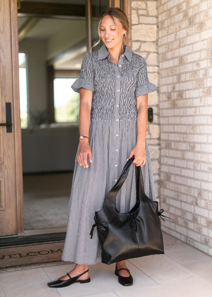 Margaret Button Front Midi Dress