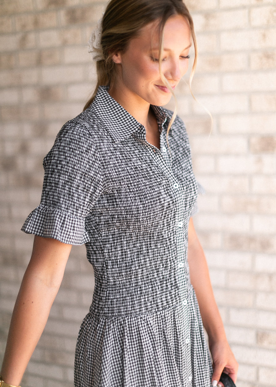 Margaret Button Front Midi Dress