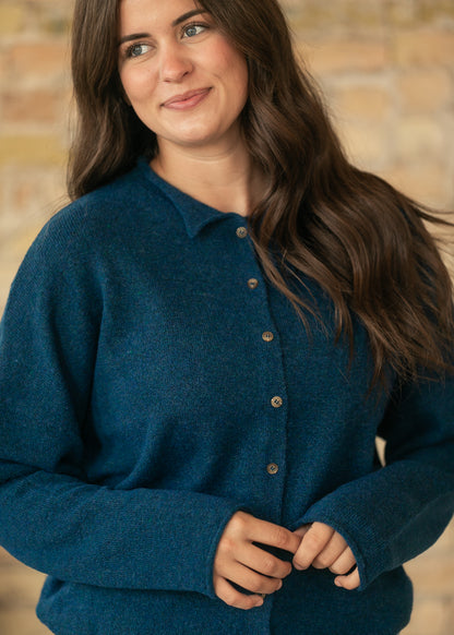 Midnight Collared Button Front Cardigan