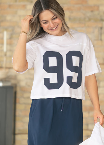 Olivia Short Sleeve V-Neck Top FF Tops