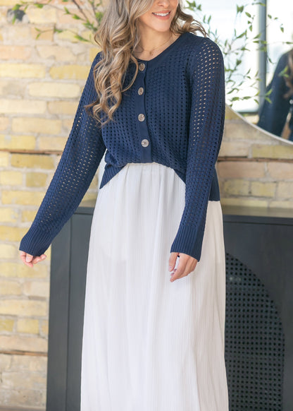 Open Cable Knit Cardigan