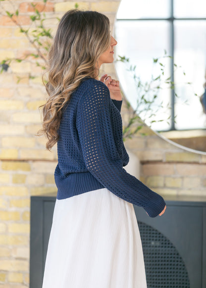 Open Cable Knit Cardigan