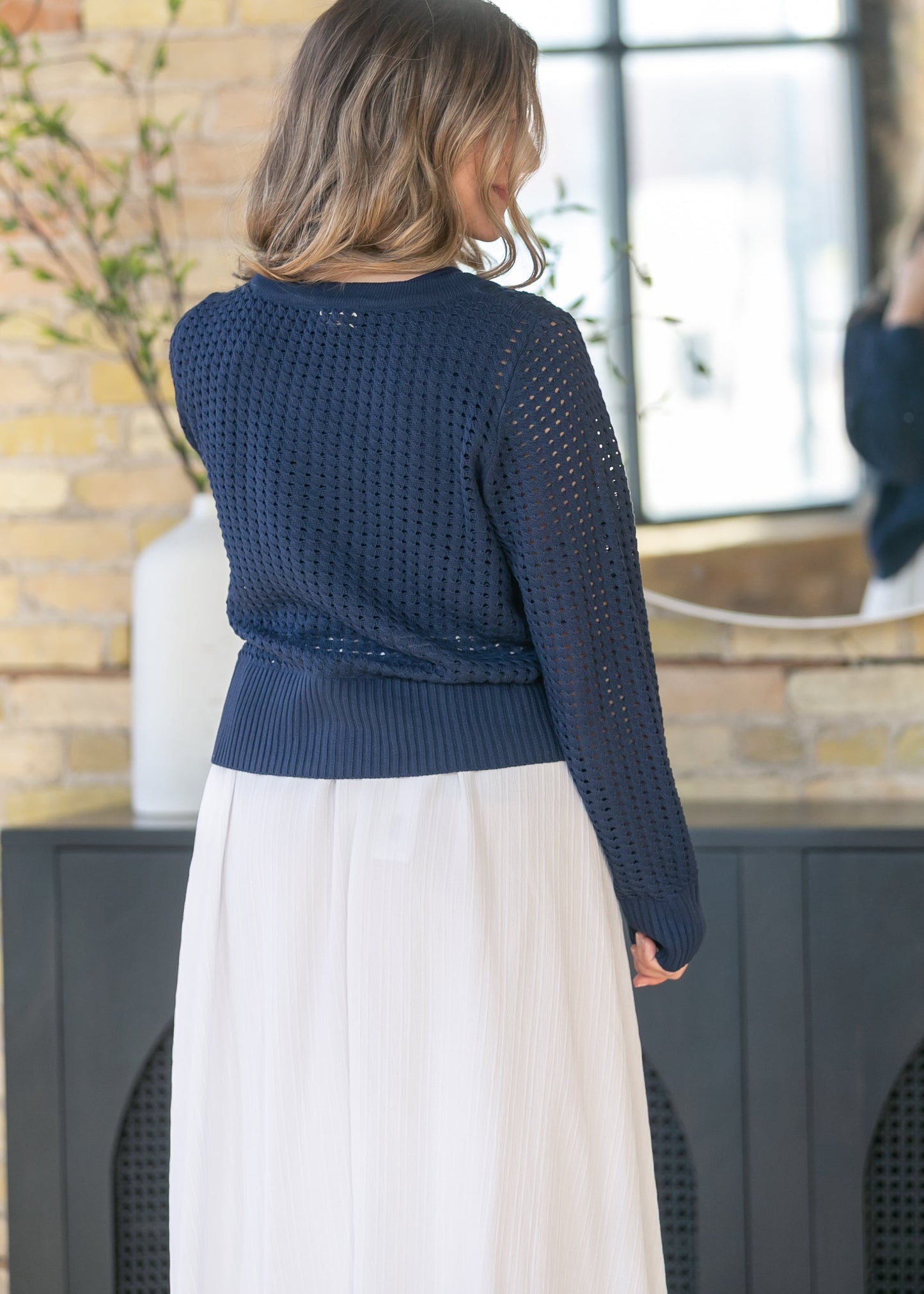 Open Cable Knit Cardigan