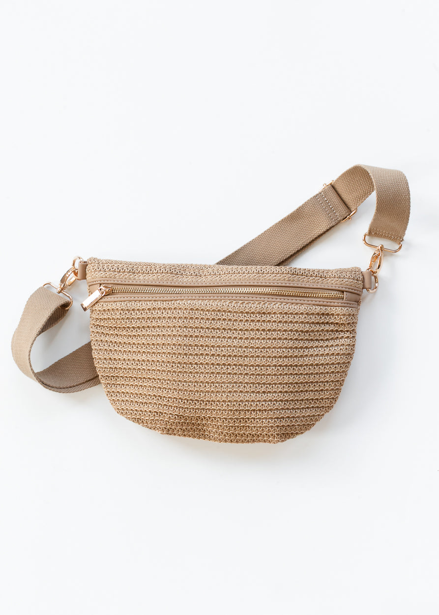 Raffia Woven Crossbody Bag