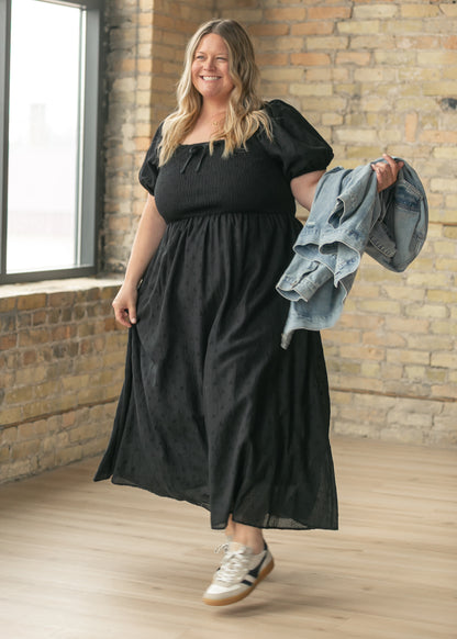 Rayna Black Eyelet Maxi Dress