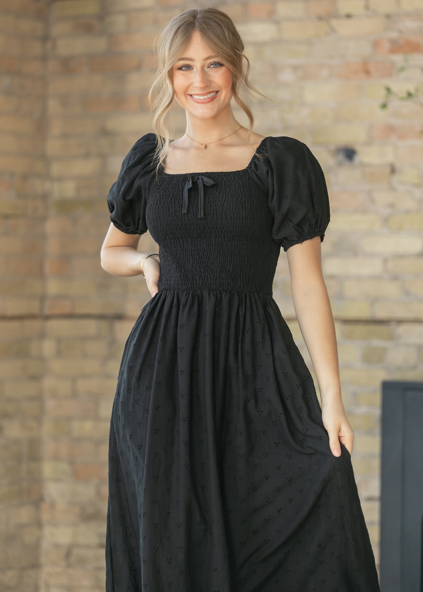 Rayna Black Eyelet Maxi Dress