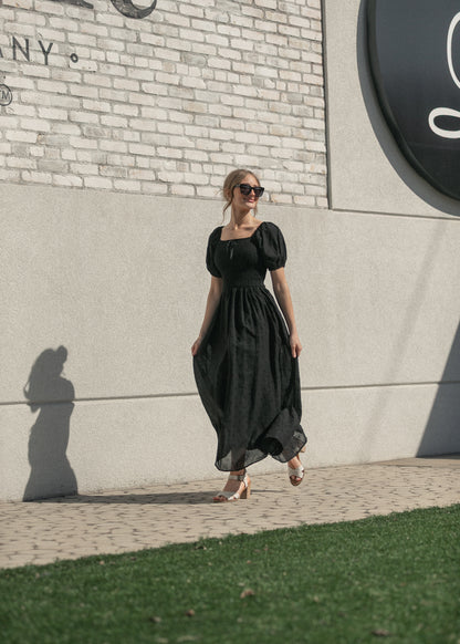Rayna Black Eyelet Maxi Dress