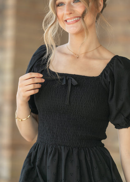 Rayna Black Eyelet Maxi Dress