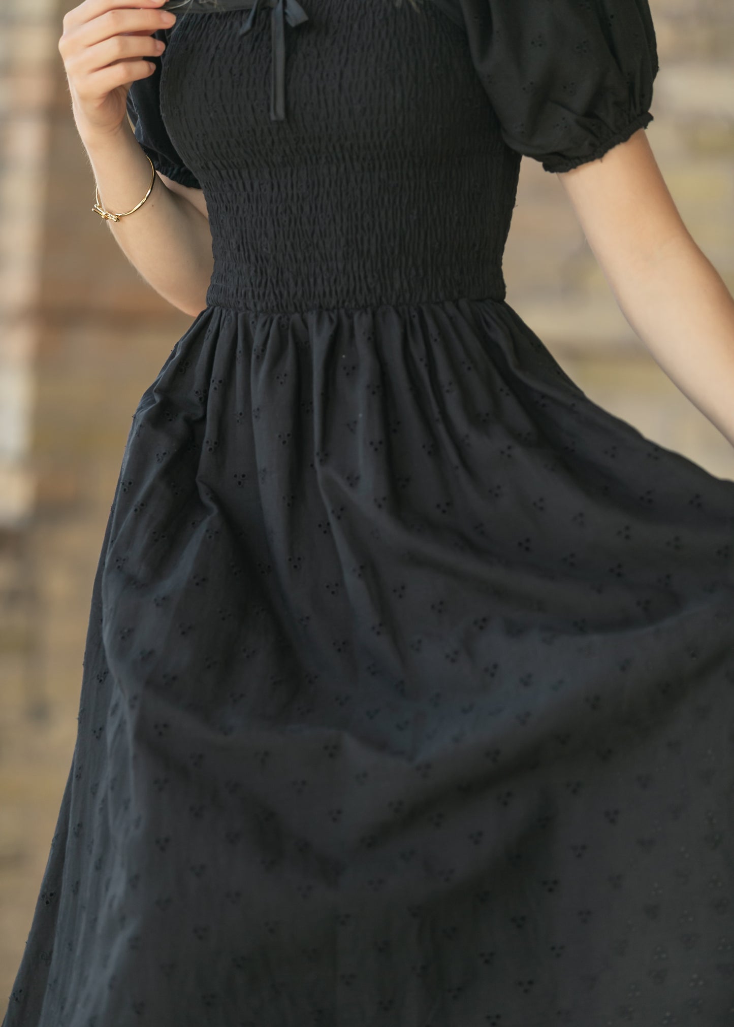Rayna Black Eyelet Maxi Dress