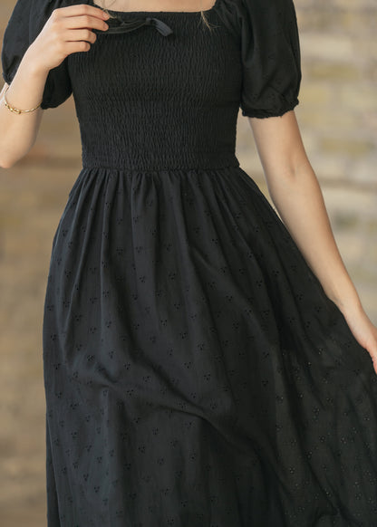 Rayna Black Eyelet Maxi Dress