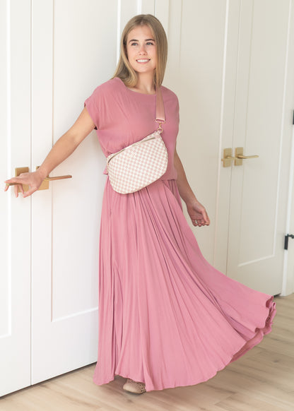 Rose Gauze Maxi Skirt & Top Set