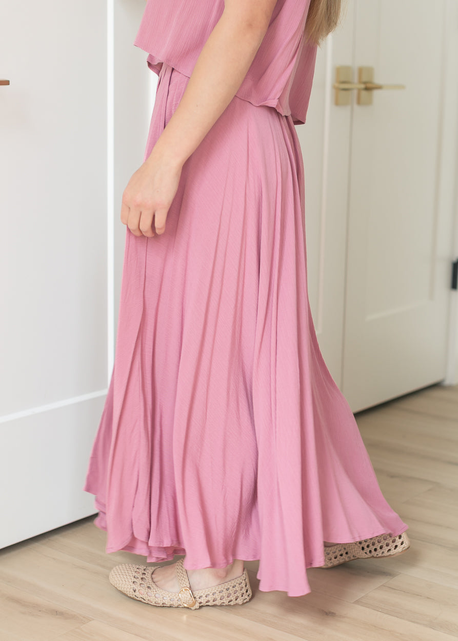 Rose Gauze Maxi Skirt & Top Set