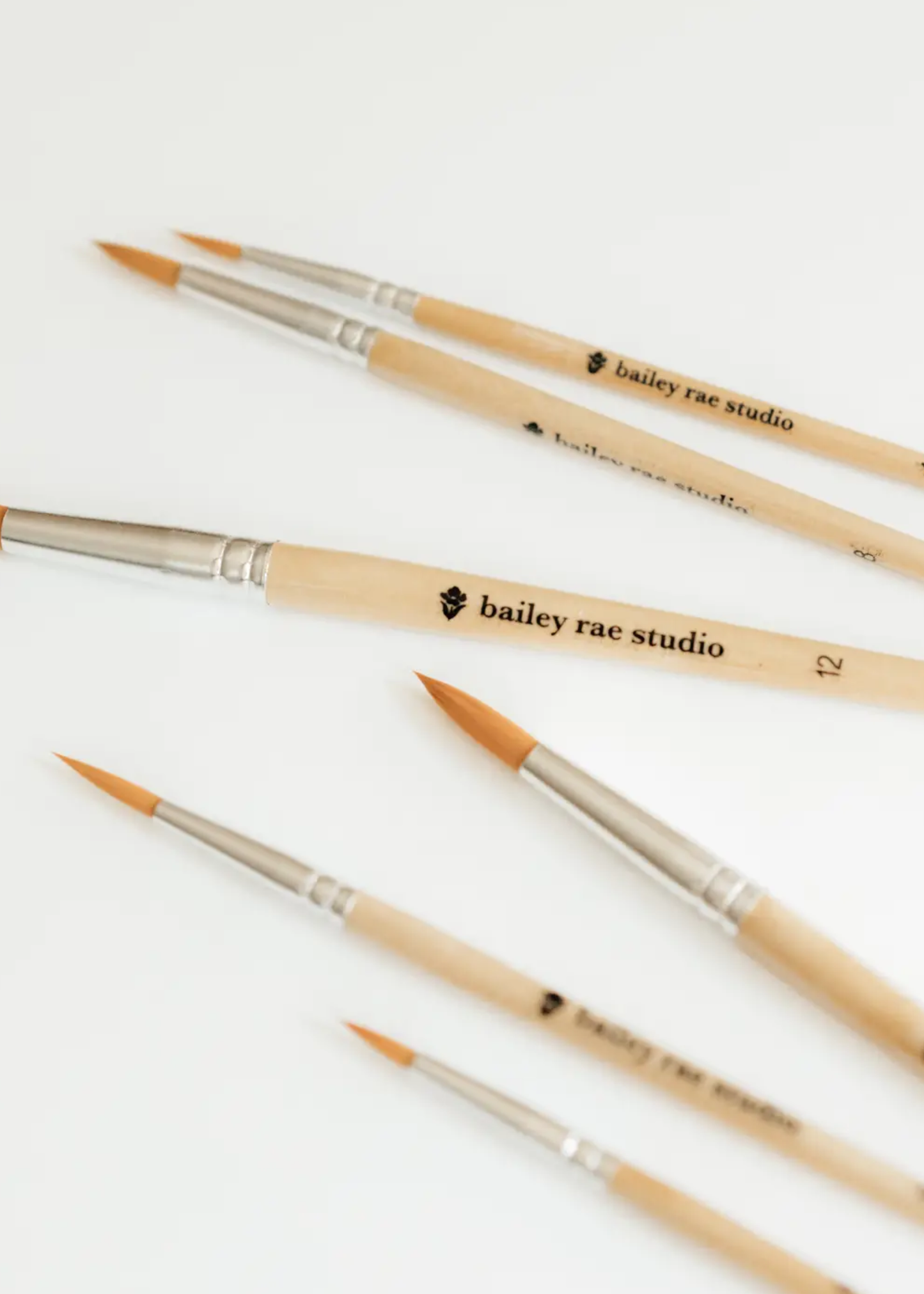 Set of brushes with 'bailey rae studio' branding on a white background