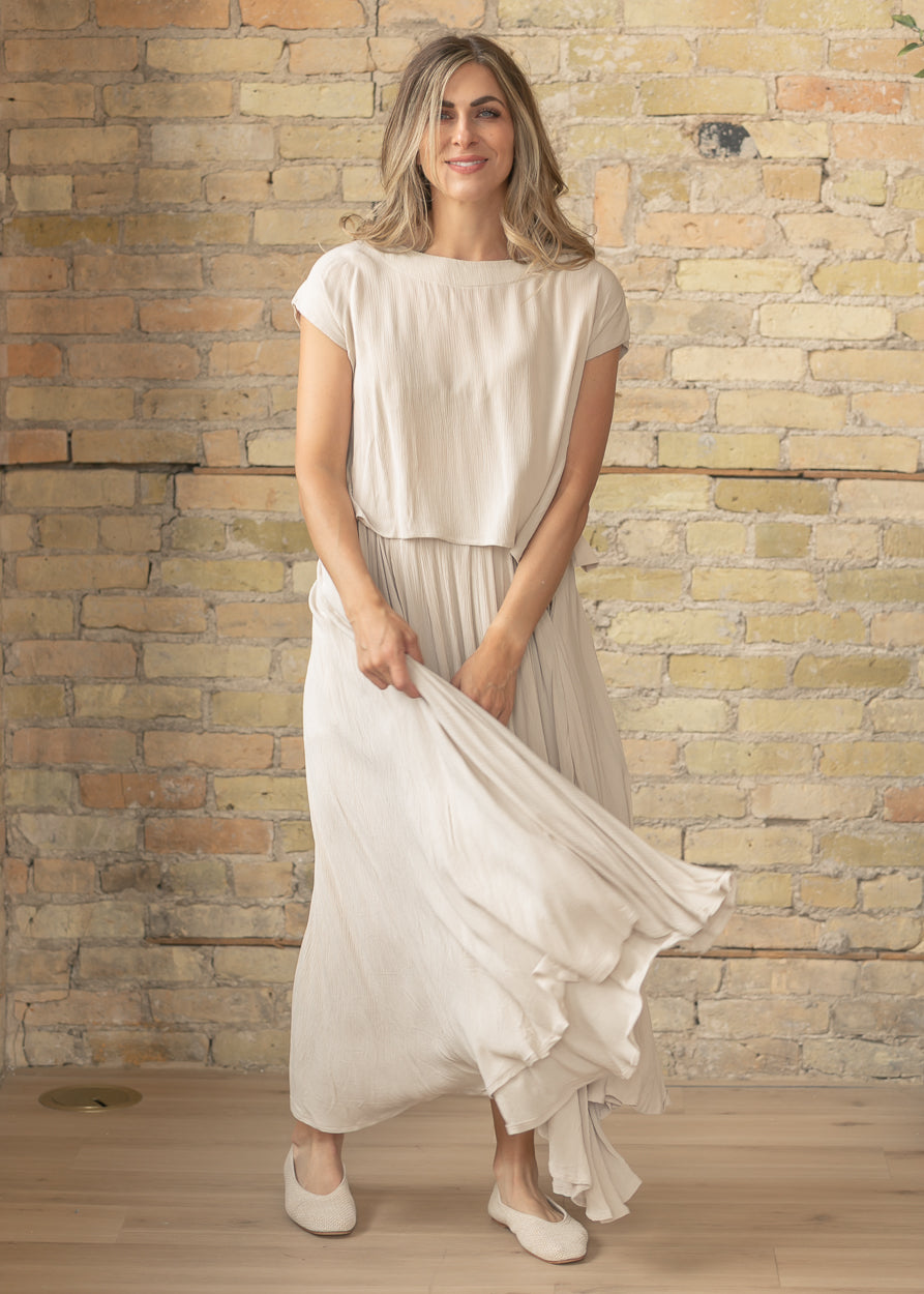 Sand Gauze Maxi Skirt & Top Set