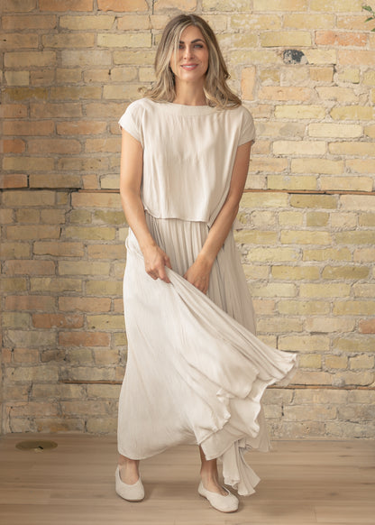 Sand Gauze Maxi Skirt & Top Set