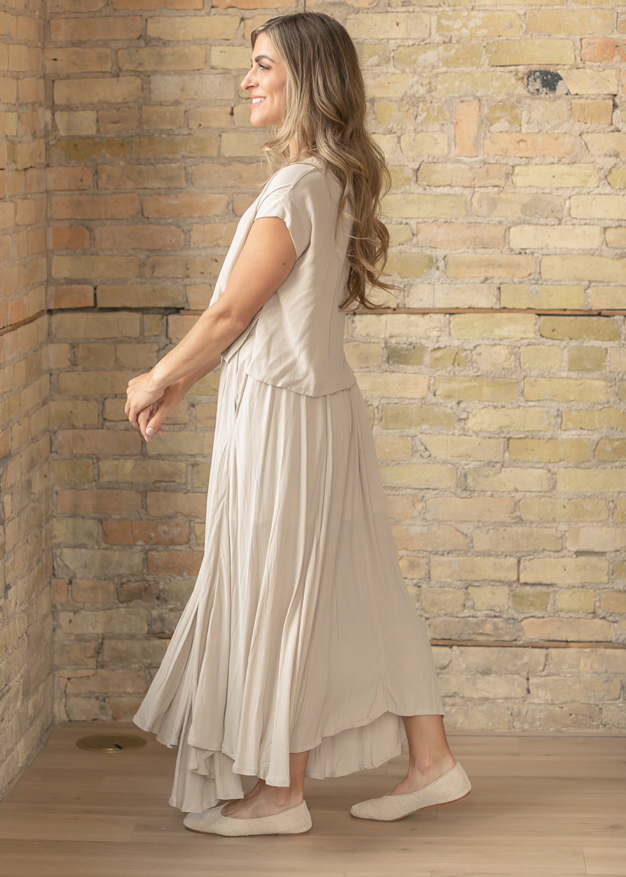 Sand Gauze Maxi Skirt & Top Set