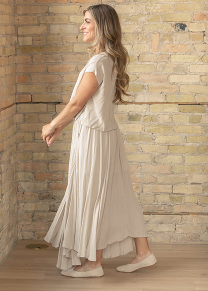 Sand Gauze Maxi Skirt & Top Set