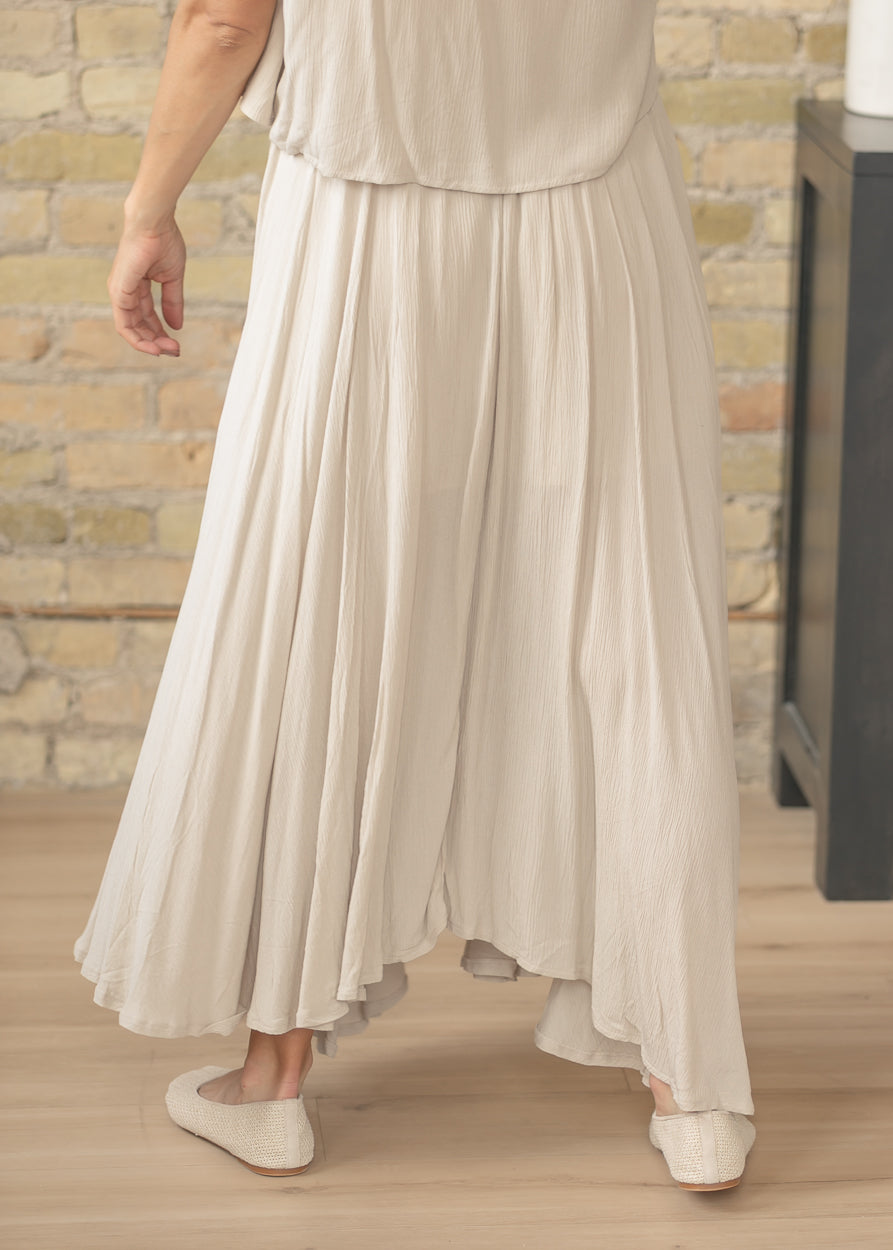 Sand Gauze Maxi Skirt & Top Set