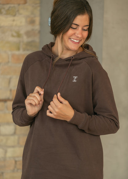 Scout Chocolate Midi Hooded Sweatshirt Dress