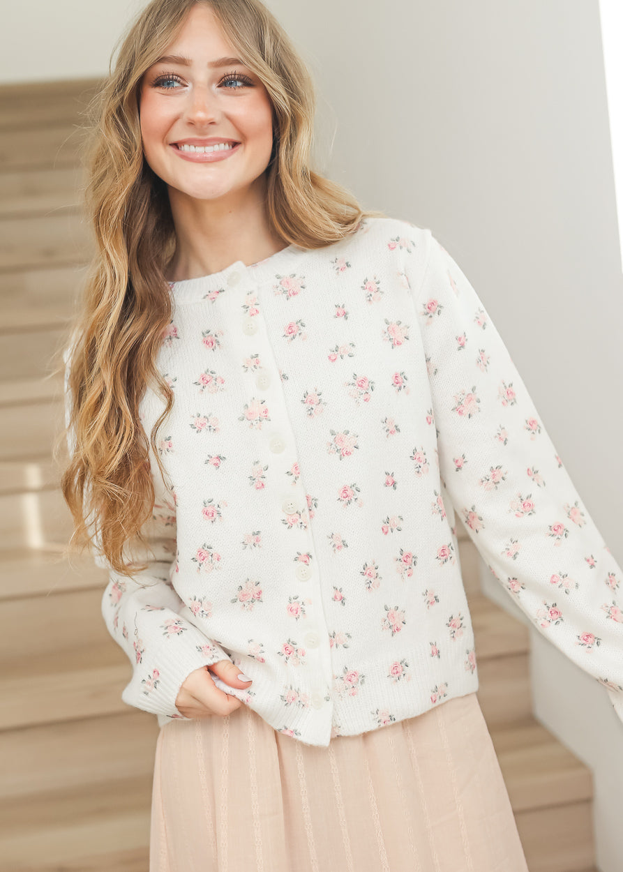 Floral Button Up Cardigan